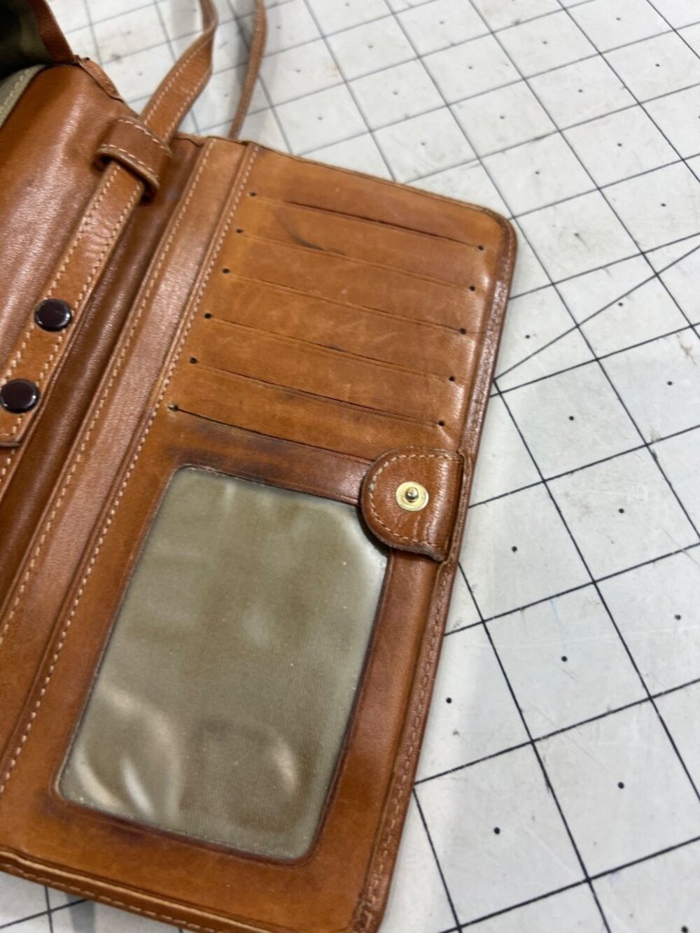 G.H. Bass & Co. Brown Leather Wallet Crossbody Bag Full Grain Leather vintage - Picture 5 of 10